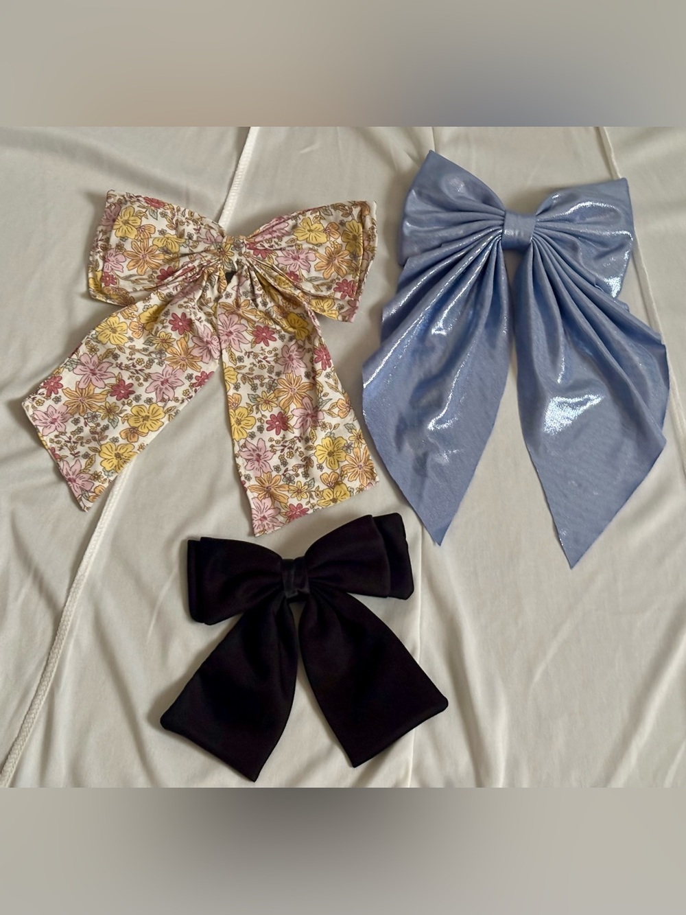 Large Floral Bow Hair Clip - Pink/Yellow Floral